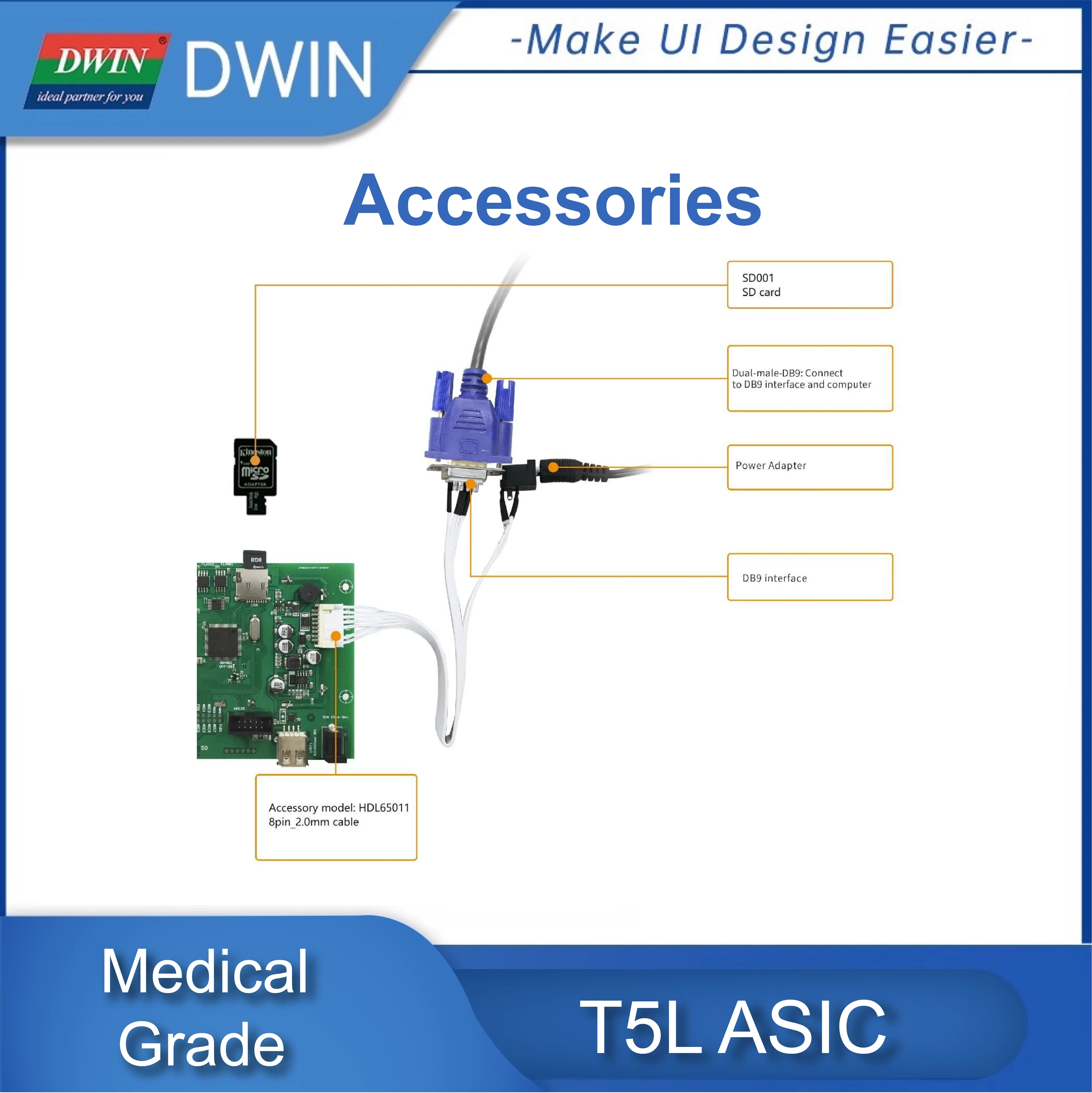 DWIN 8.0 Palčni 800*600/1024*768 Ločljivost 300-700Nit UART Serijski RS232&485 TFT LCD zaslon na Dotik Medicinske Razred prikazovalniku HMI