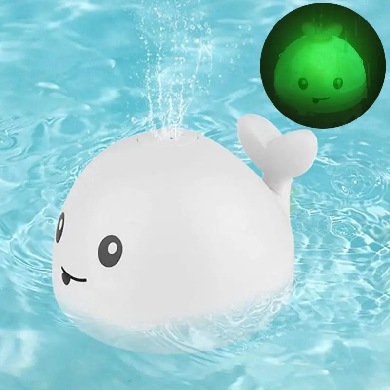 Električna indukcija vodni curek žogo baby tuš lahka glasba vode igrača vodni curek kita poletje