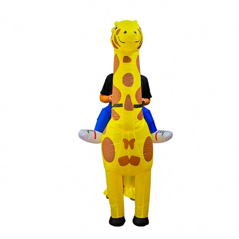 F62D Napihljivi Žirafa Vozijo Kostum Novost Kostum za Odrasle Drama za Predvajanje Kostum