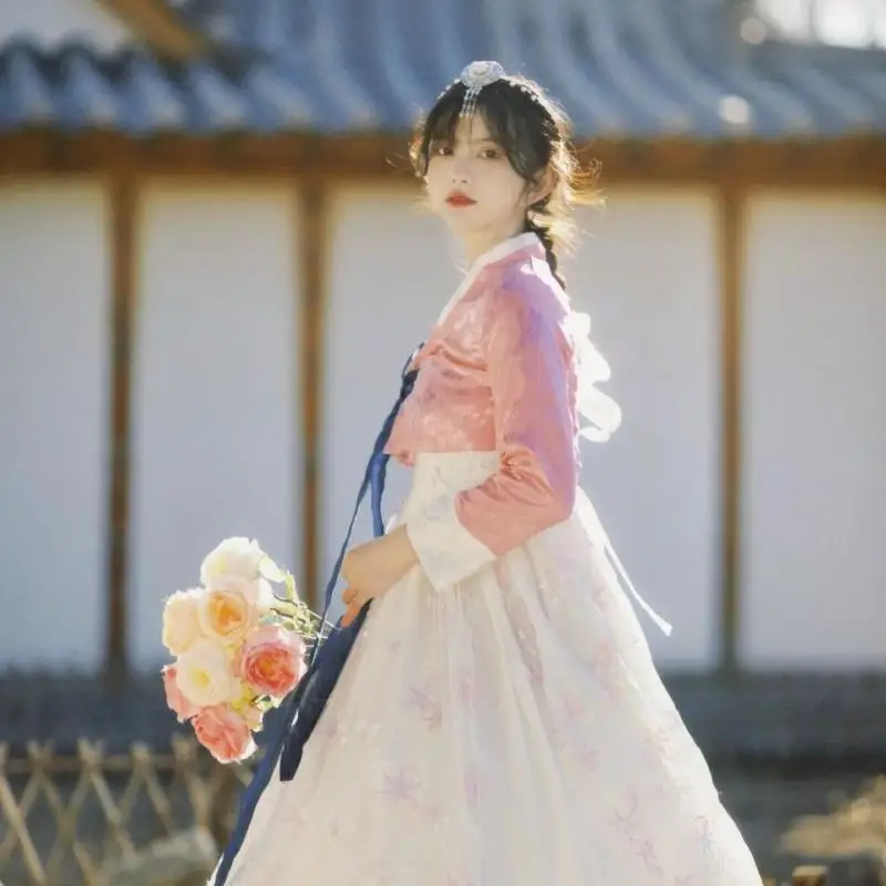 Hanbok Ženski Korejski Tradicionalni Etnični Slog Kostum Fotografija Cosplay Manjšinskih Izboljšano Princesa Plesna Predstava Obleka Nova