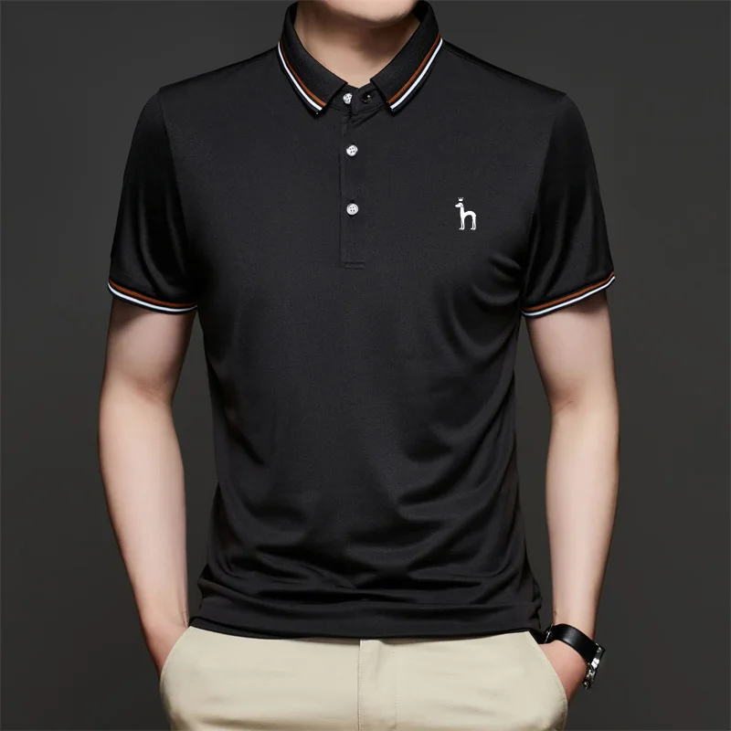 Hazzys Moške Golf Kratek Rokav T-Shirt Trdna Poletje Trendy Polo Majica Osnovne Ohlapno Fit Športna Oblačila