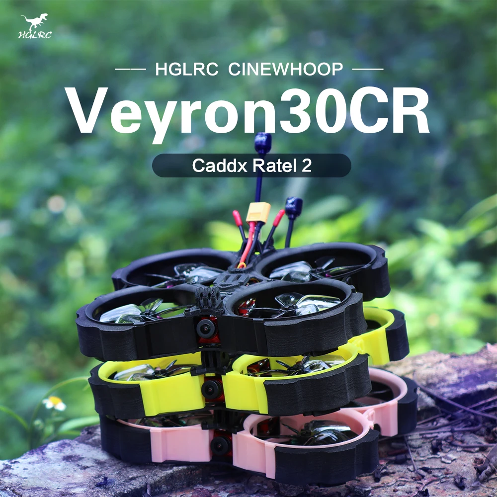 HGLRC Veyron30CR Cinewhoop 3 Cm FPV Brnenje Caddx Ratel 2 Fotoaparat Zeus 350mW VTX