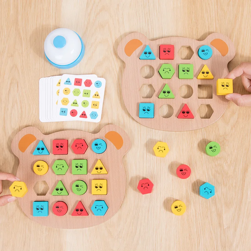 Imeti Otrok Geometrijske Oblike Barvno Ujemanje Puzzle Otroška Lesena Montessori Izobraževalne Učenje Igrače Otroci Interaktivni Igri Bitka