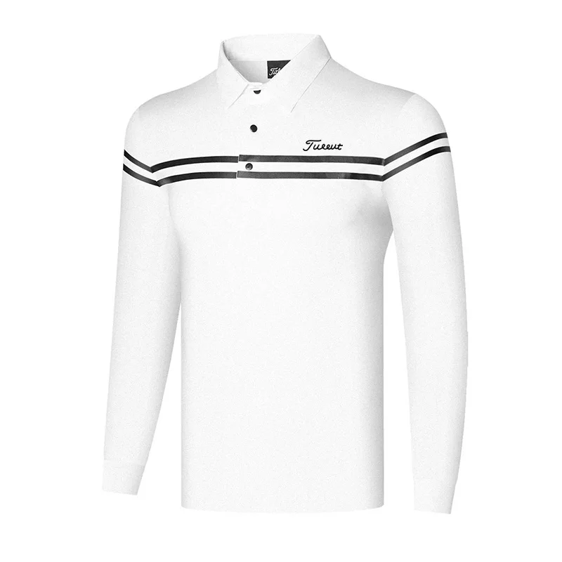 Jeseni Novi Golf Oblačila za Moške Vrhovi Dolgo Sleeved Stretch Športne Visoke Kakovosti Udobno Polo Majica Anti-Žogo T-Shirt