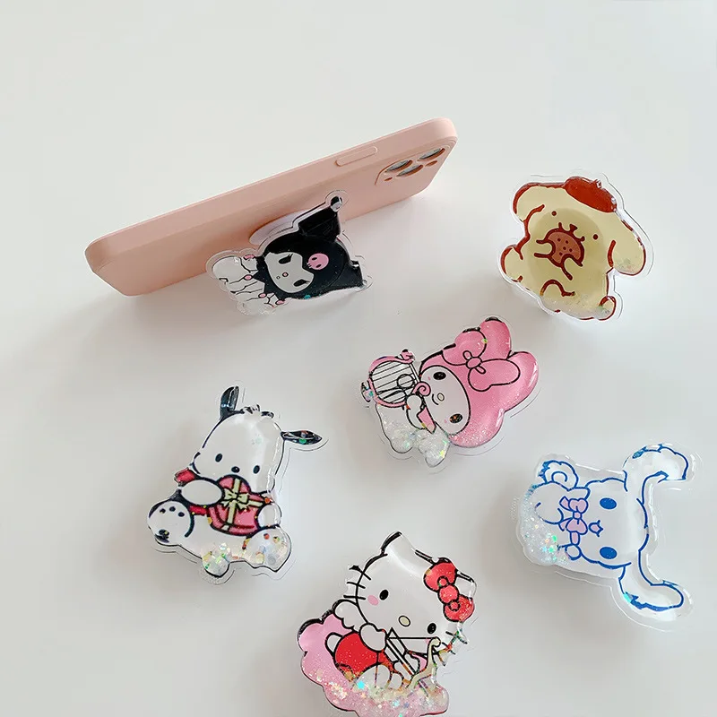 Kawaii Anime Sanrio Pozdravljeni Kittys Y2k Cinnamoroll Moja Melodija Kuromi Srčkan Gasbag Zabavno Podporo Živim Nosilec Za Telefon