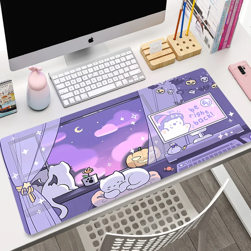 Kawaii Srčkan Mouse Pad Igralec 900x400 Desk Mat XXL Velike Mousepad Luna Mačka Izračun Deskpad Gaming Miška Preproge Hitrost Podjetje Blazine