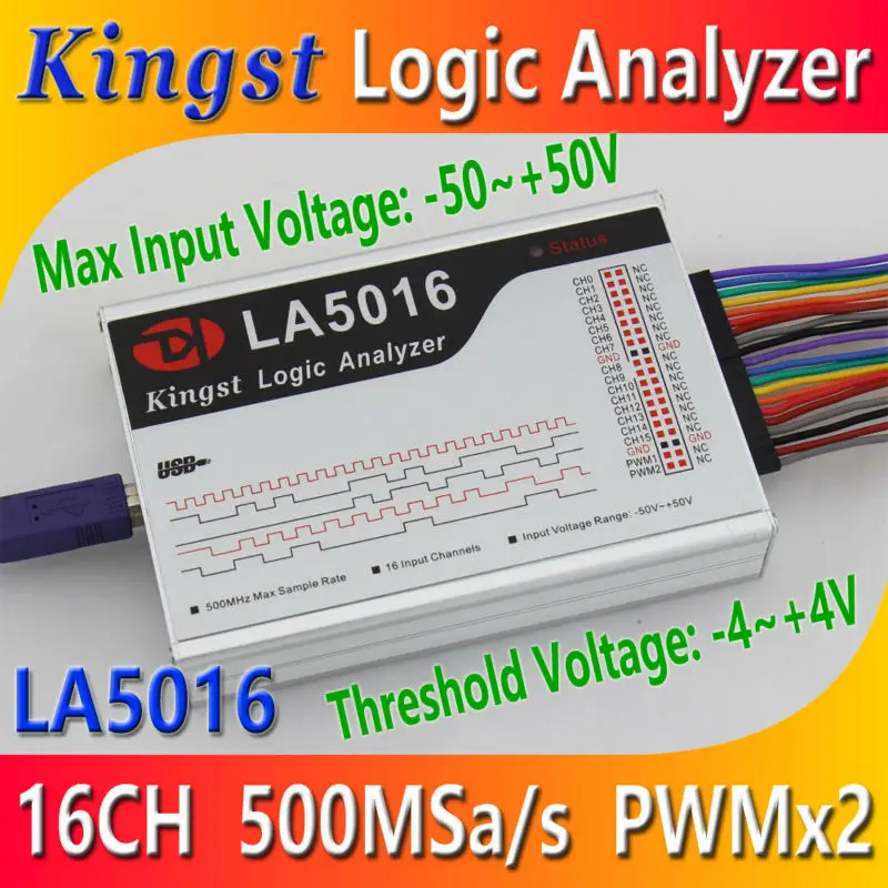 Kingst LA5016 USB Logic Analyzer 500M max vzorčenja,16Channels,10B vzorcev, MCU,FPGA debug orodje, angleščina programske opreme
