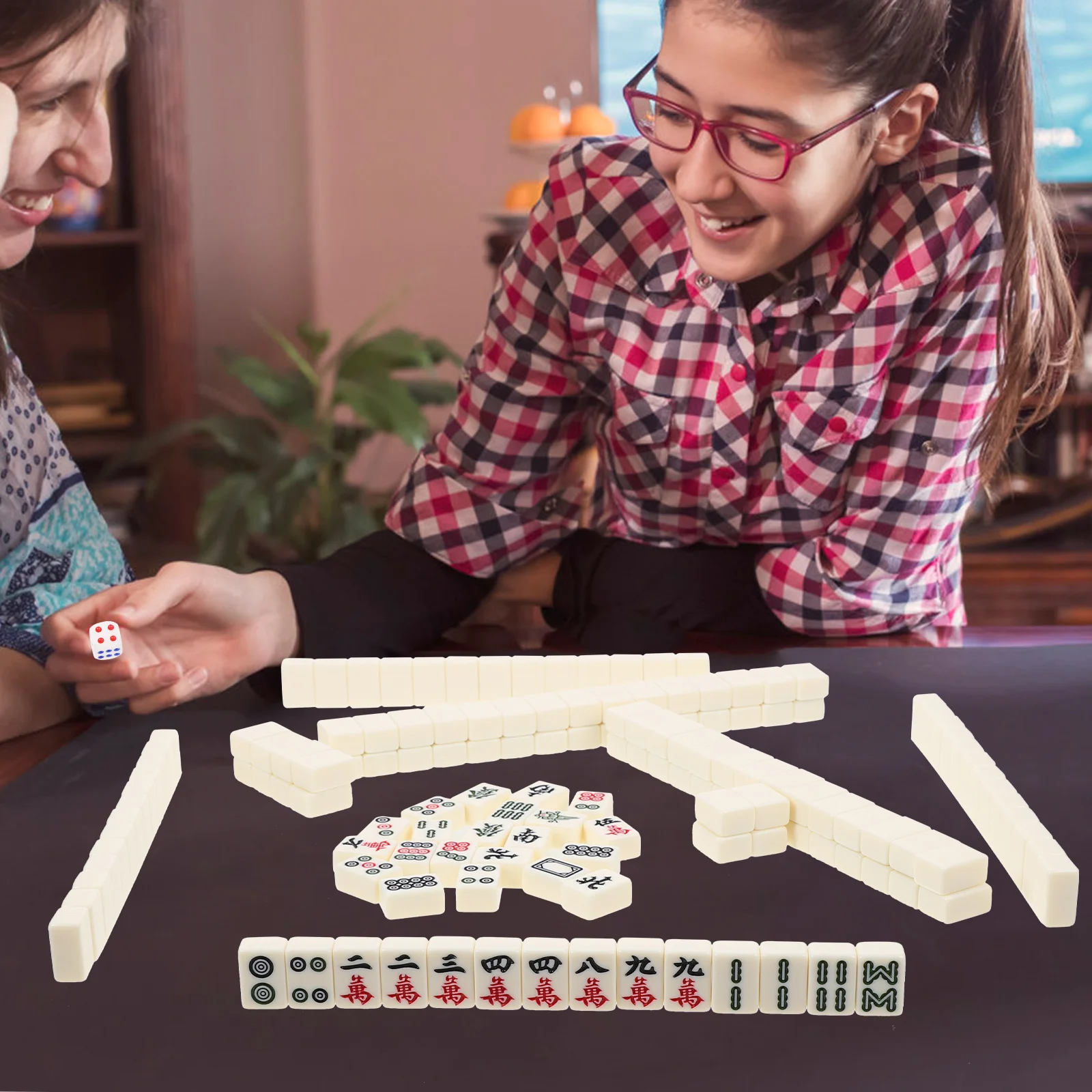Kitajski Mahjong Ploščice Igrače: Kitajski Mahjong Igro Krovu z Škatla za Shranjevanje za Potovanje Stranka Družino Igre, namizne igre