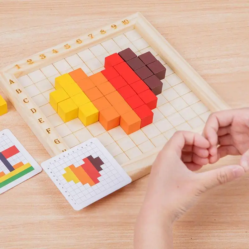 Kocka Bloki Leseno Oblike Uganke 3D Logično Razmišljanje Usposabljanje Začetku Izobraževalne Igrače Montessori Uganke Za Otroke, Fantje Dekleta