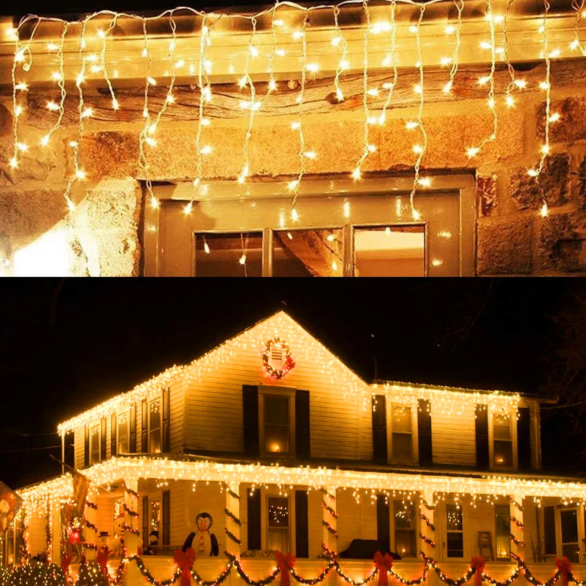 LED Garland Zavese Niz Luči Ledenica Festoon Vila Lučka Domov Zunanji Okras za Božično Poroko Praznik, Rojstni dan