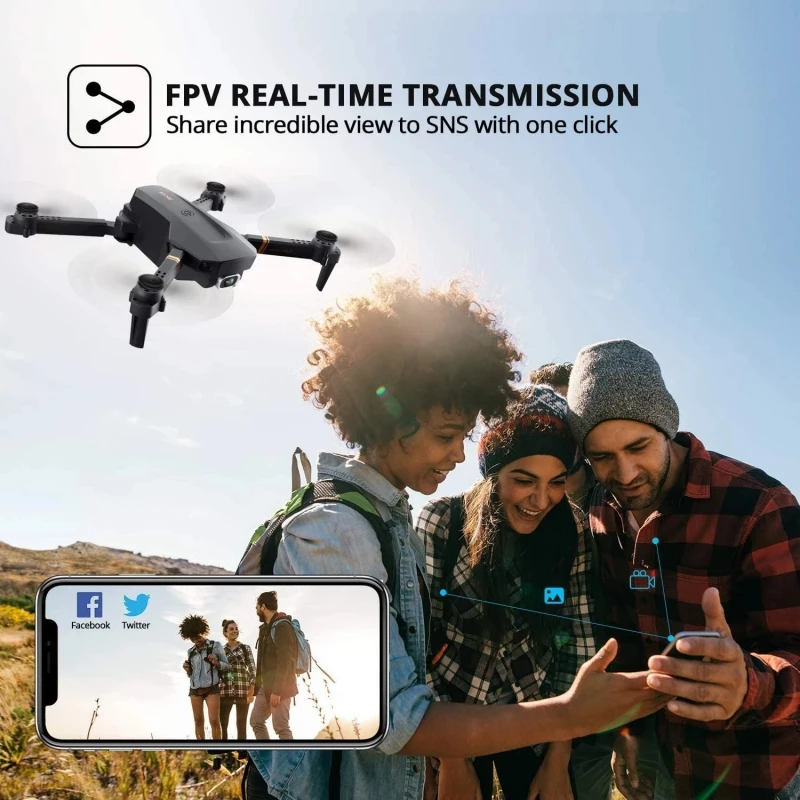 Letenje Mini FPV V4 4K Enostavno Brnenje VR Zračne Fotografije Smart Menoj Zložljiva Quadcopter z Kamero RC Helikopter Igrača
