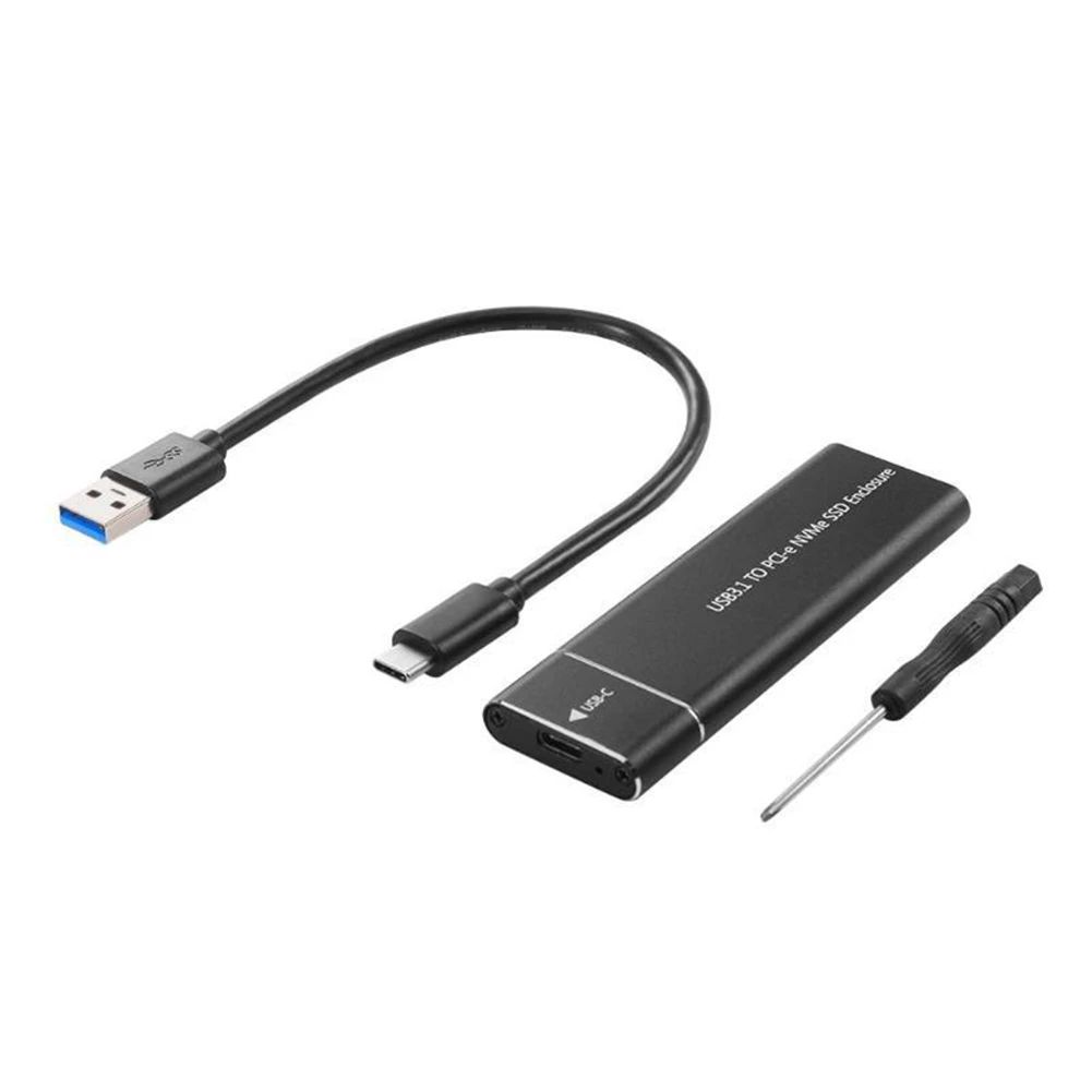 M. 2 NVMe SSD Ohišje Adapterja 10Gbps USB C 3.1 Gen2 NVMe Primeru Zunanje Ohišje NVMe Bralec NVMe Primeru, Črna