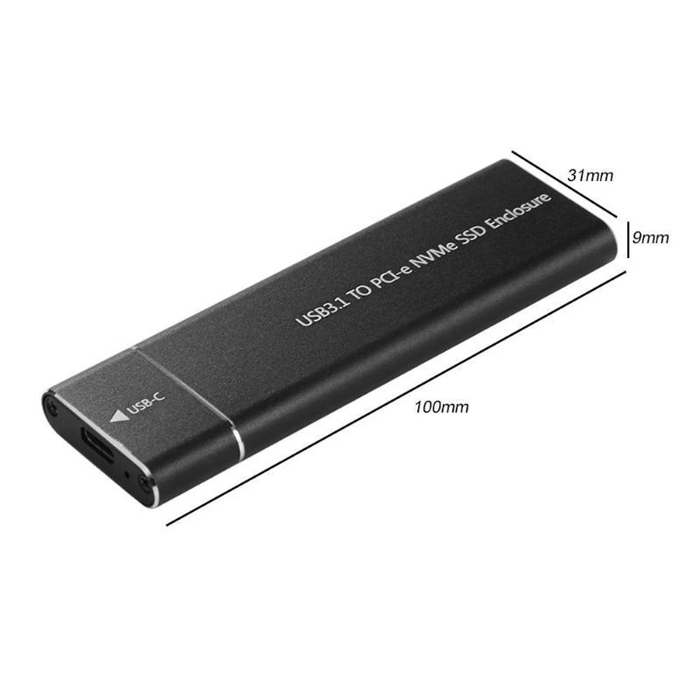 M. 2 NVMe SSD Ohišje Adapterja 10Gbps USB C 3.1 Gen2 NVMe Primeru Zunanje Ohišje NVMe Bralec NVMe Primeru, Črna