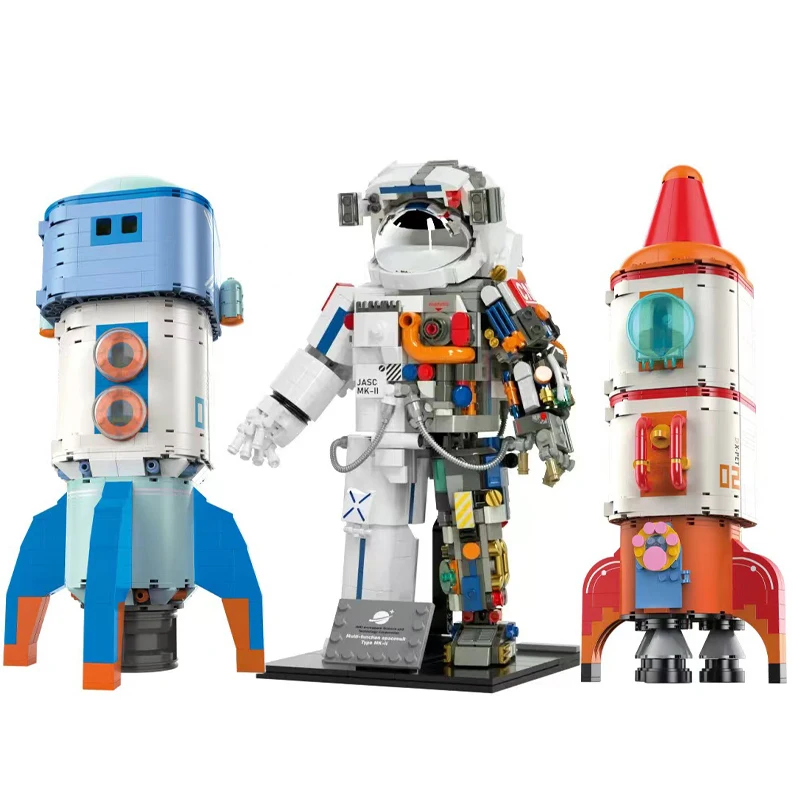 MOC Ustvarjalne Vesoljsko Model Astronavt Astronavt gradniki Raziskovanje Lune Sat Mehanske Robot Opeke Otrok Igrača Darilo