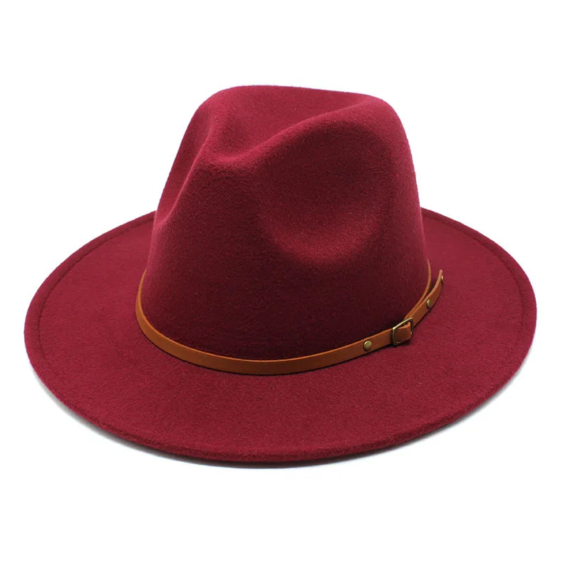 Navy zelena fedora klobuk jeseni in pozimi veliko brimmed klobuk moške in ženske čutiti klobuk Panama jazz fedora шляпа женская kavbojski klobuk