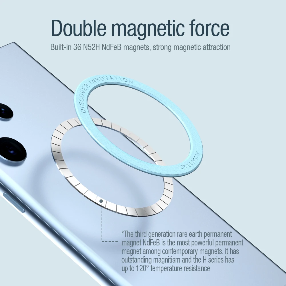 NILLKIN Magnetni Obroček za Samsung Galaxy S23 Ultra iPhone 14 Pro Max Xiaomi Brezžični Avto Polnilec Pad Palico Silikonski Nosilec