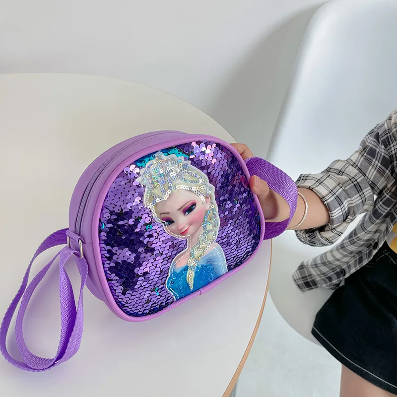 Nove Disney Zamrznjeno 2 otroka Crossbody Vrečko Sequins Elsa Princesa Dekleta Torbice Večnamensko PU Usnje Vreča za Darilo za Rojstni dan