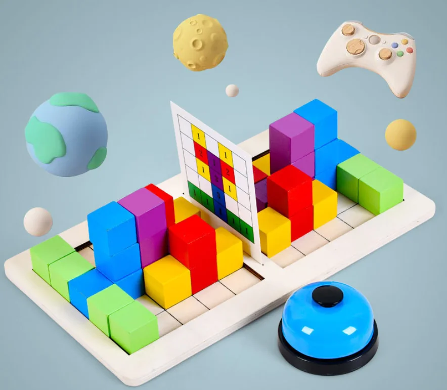 Nove Konkurenčne Lesenih Blokov, Tangram Igre Ustvarjalno Izobraževalne 3D Sestavljanke, ki Interaktivne Table Igre Možganov Tester