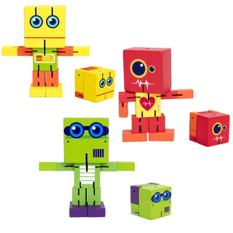 Nove Lesene Deformirana Zložljiva Kocka MODEL Otroci Izobraževalne Igrače za Otroke Roke Usposabljanja Igre Lesa Igrača Roboti Rojstni dan Darila loki