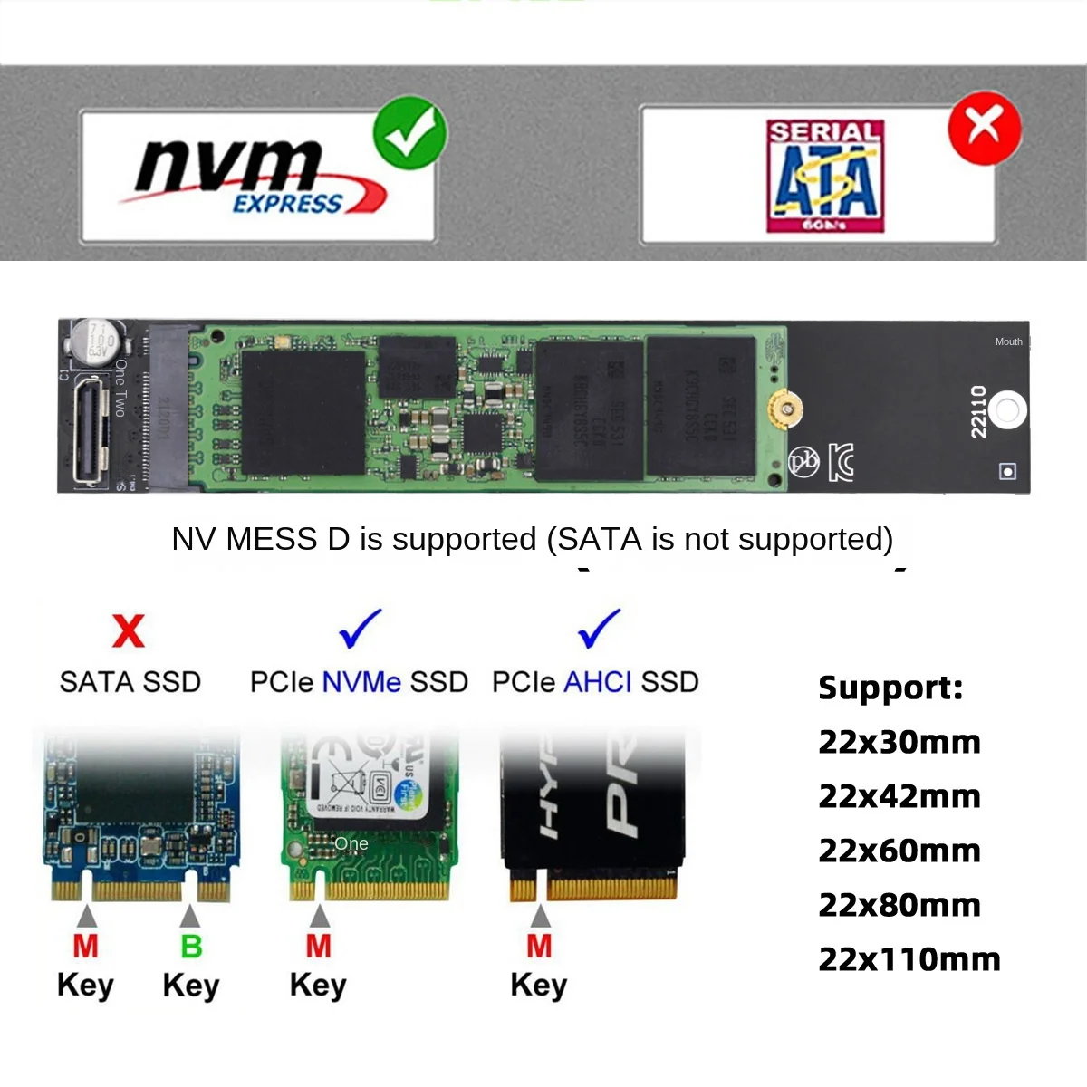 Oculink SFF-8611 SFF-8612, da NVMe M. 2 Ngff M-Tipka za vmesniško Kartico Za MVMe M2 SSD