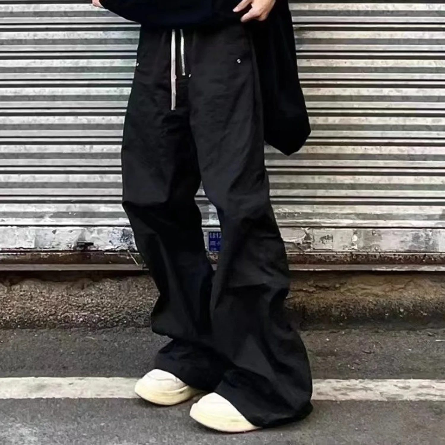 Owen Seak Moških Priložnostne Tovora Harem Hlače Gothic Oblačil High Street Poletje Dolgo Dolžina Ohlapno Črno Sweatpants