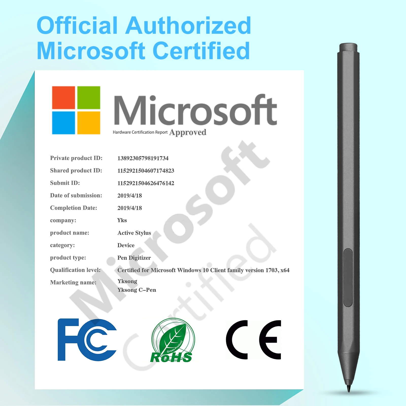 Pisalo Za Microsoft Surface Pero Pro 7 6 5 4 3 Odprite Knjigo Studio Prenosnik Tablet s Palm Zavrnitev 1024 Tlak MPP Protokola