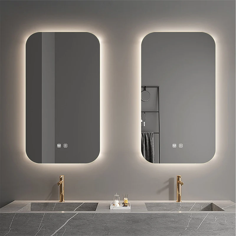 Pravokotne Smart Kopalnica Ogledalo nečimrnosti Anti-Fog Svetlost Zatemnitve Ličila Ogledalo dekorativni Celotno Telo, hiša opremo GY