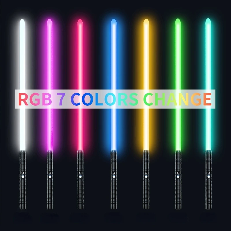 RGB Lghtsabre Kovinski USB Polnjenje Igrača 2 v 1 Switchable Razsvetljave z Full Metal Zvoka, Ročaj RGB Cosplay Fazi Rekvizitov, Svetlo saber