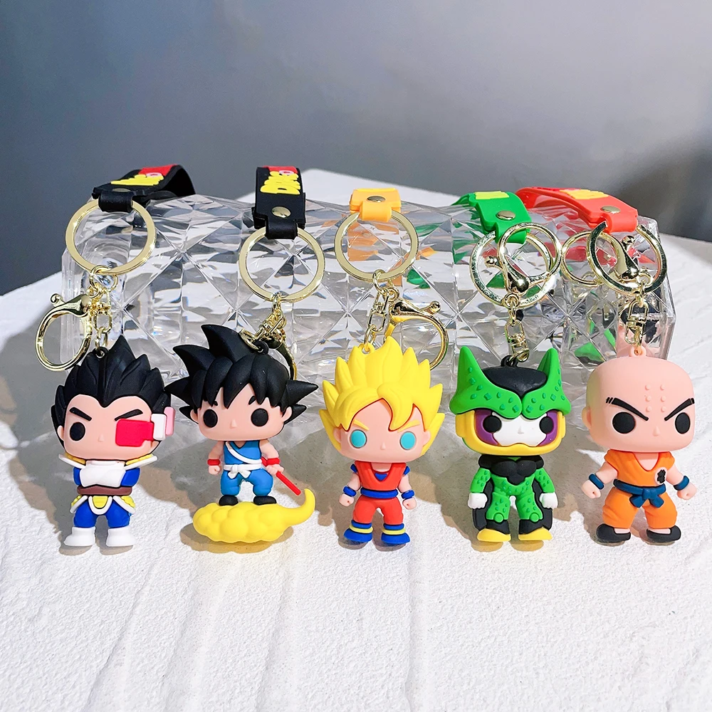 Risanka Anime Dragon Ball Ž Slika Keychain Ustvarjalno, Srčkan Goku PVC Lutka, Igrače, Avto, Keychain Obesek Srčkan Vrečko Ornament Dodatki