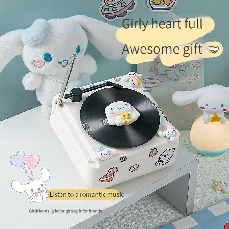 Sanrio Cinnamoroll Anime Slika Risanka Lutka Set Darilo Polje Bluetooth Audio (Zvok Bluetooth Termovko Pokal Mehurček Pralni Punco, Za Rojstni Dan