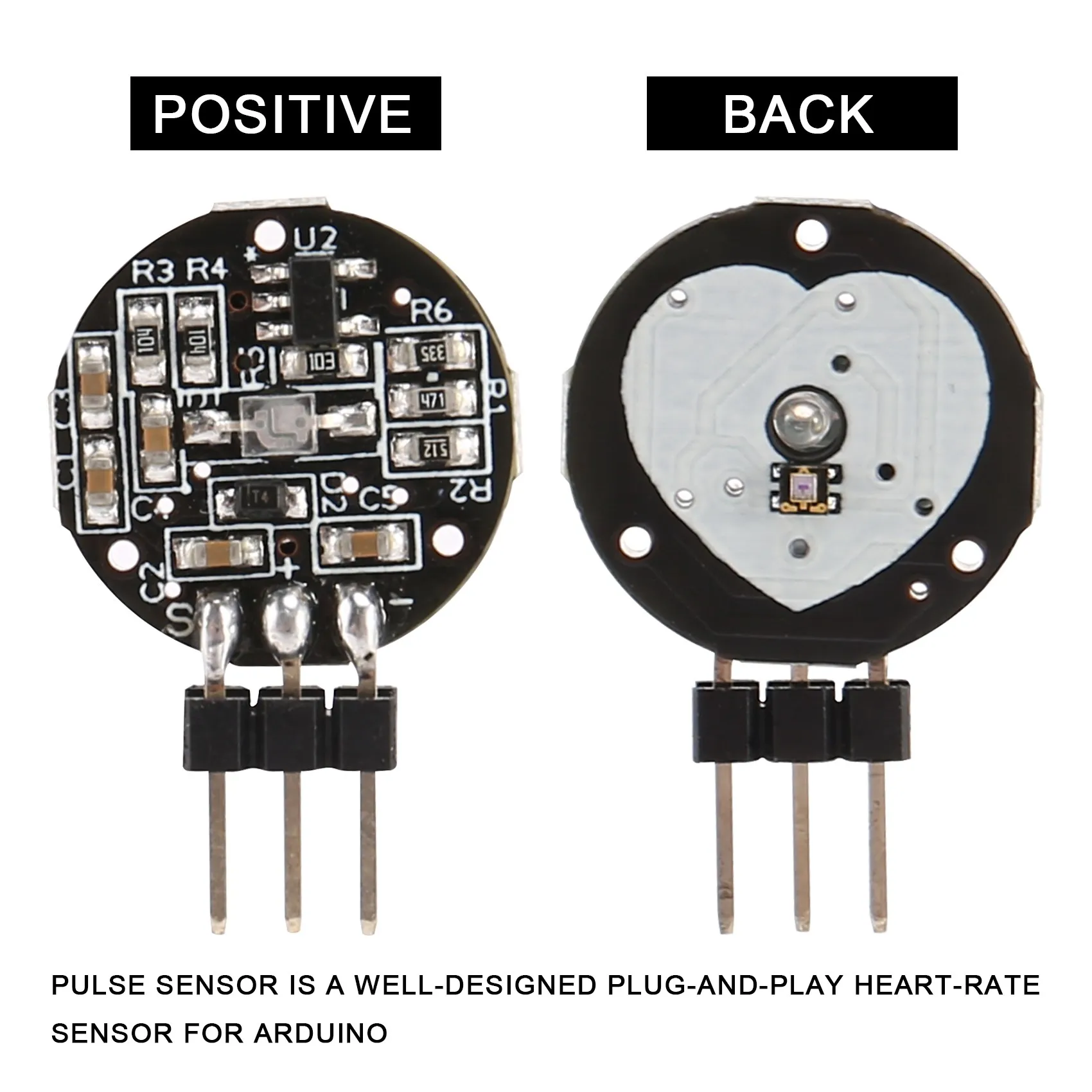 Senzor Srčnega utripa, Senzor za Srčni Utrip PulseSensor za ,črno-rdeča