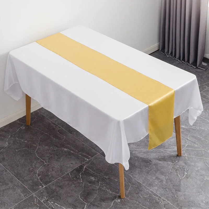 Skandinavski slog poliester barva saten čaj tabela mat tabela zastavo hotel poroko prtom dekoracijo