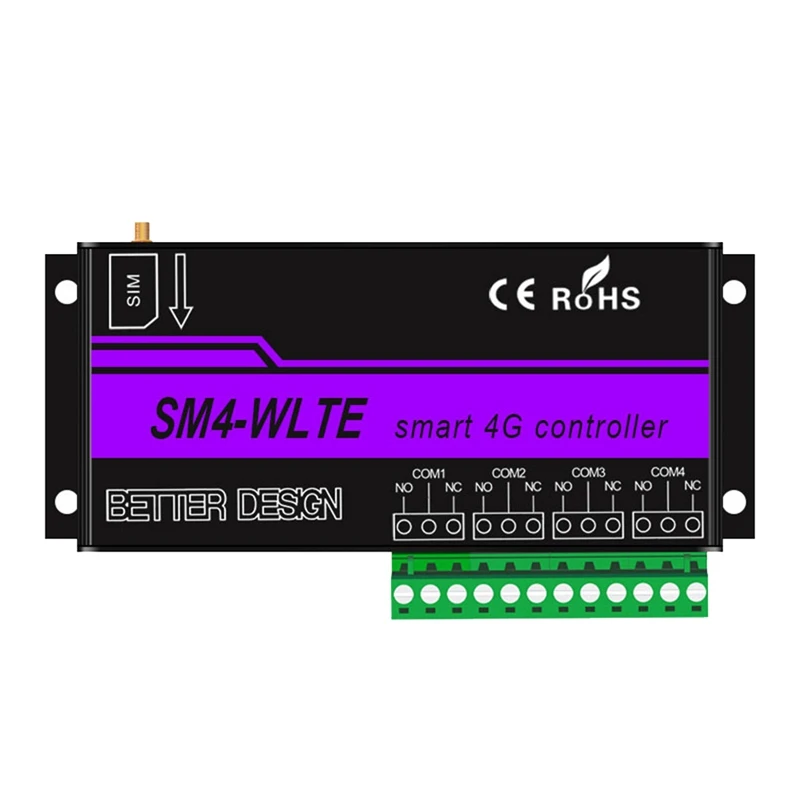 SM4-WLTE 4G Brezžični GSM SMS Daljinsko Stikalo ZA vklop/IZKLOP Krmilnika 4 Releji APP Remote Control Temperaturni Senzor-EU Plug
