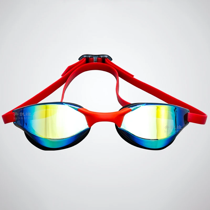 Strokovno Odraslih Plavati Očala Nepremočljiva Megla-dokazilo Dirke Očala Moški Ženske Kul Silver Plated Plavanje Opremiti Debelo