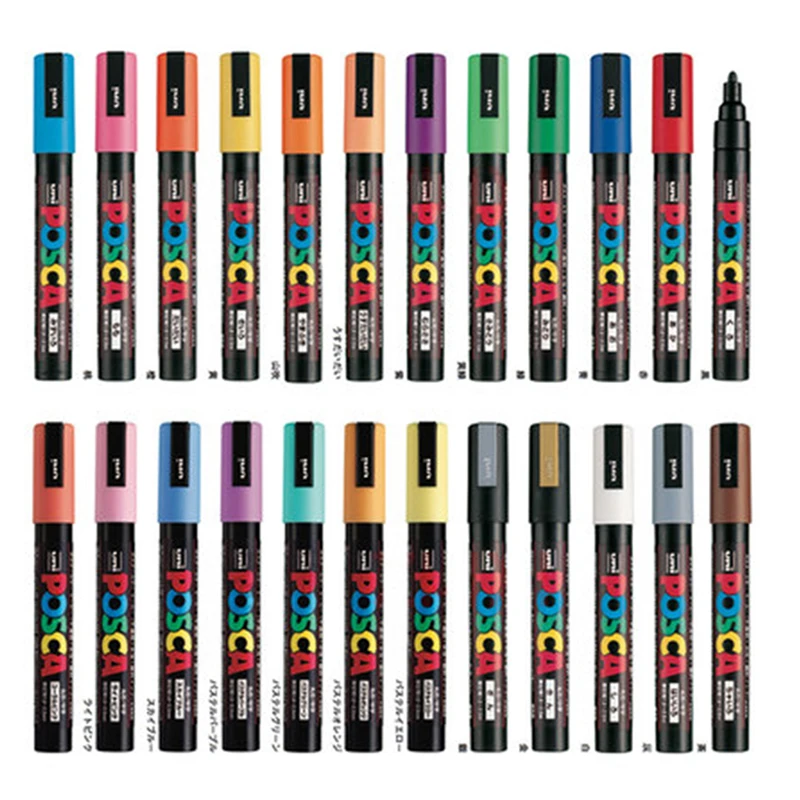 UNI POSCA flomaster PC-5M Barva Peresa POP Oglaševanje Plakat Grafiti Opomba Pero Slikarstvo Ročno poslikano ustvarjalce 15 Barv Komplet