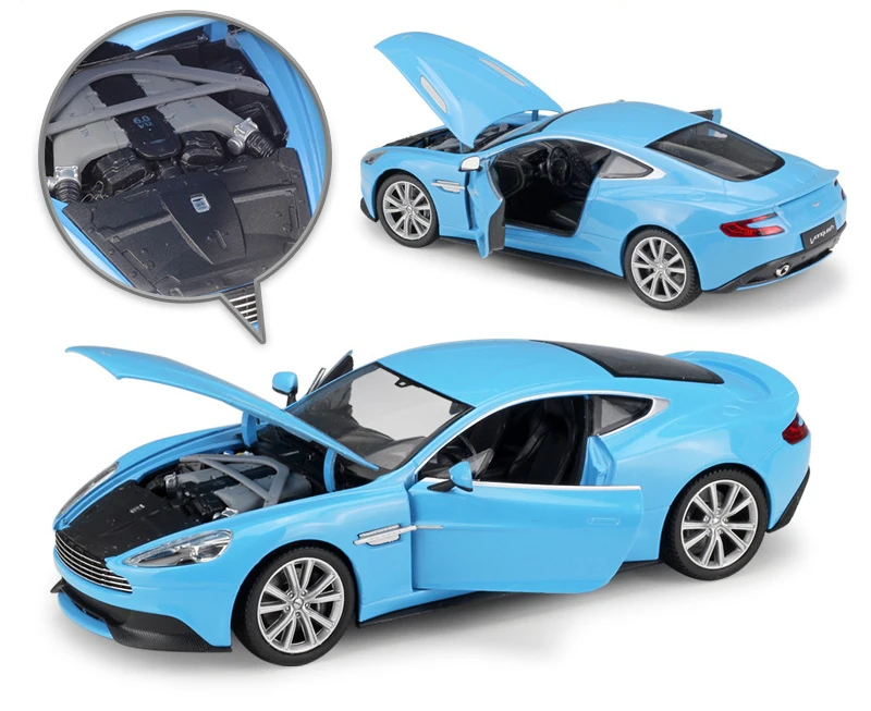 WELLY Diecast Model Avtomobila 1:24 Lestvici Športnih Avtomobilov Aston Martin Premagati Simulator Kovinske Zlitine Igrača Avto Dirke Za Fanta, Darilo za Zbiranje