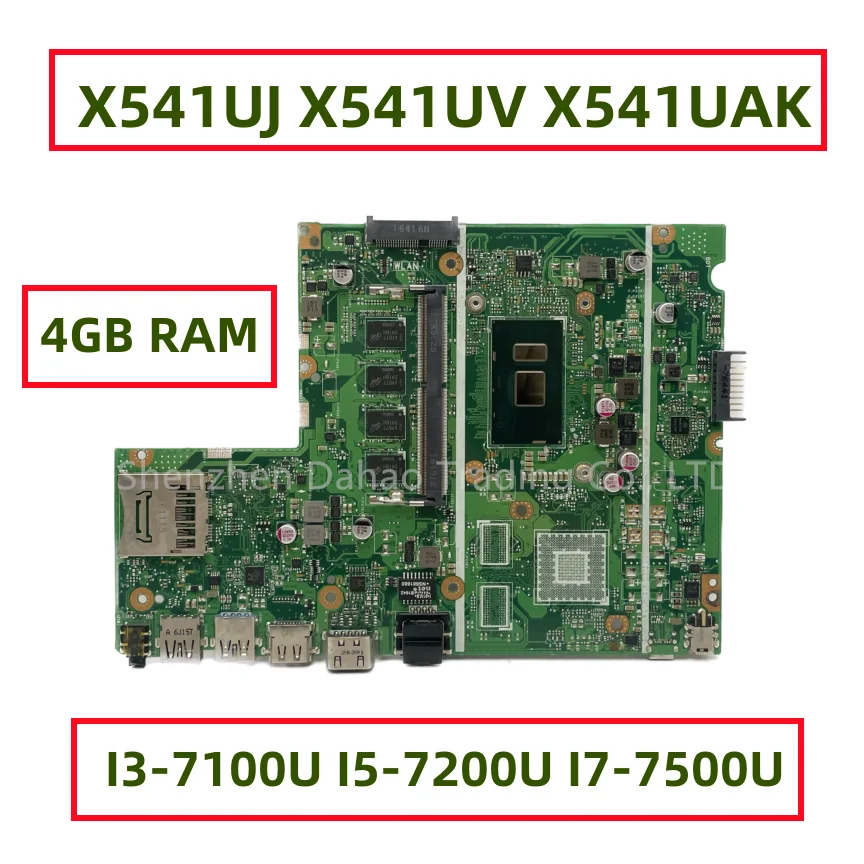 Za Asus X541UJ X541UV X541UAK X541UQ X541U X541UA Prenosni računalnik z Matično ploščo Z Core I3-7100U I5-7200U I7-7500U 4GB RAM
