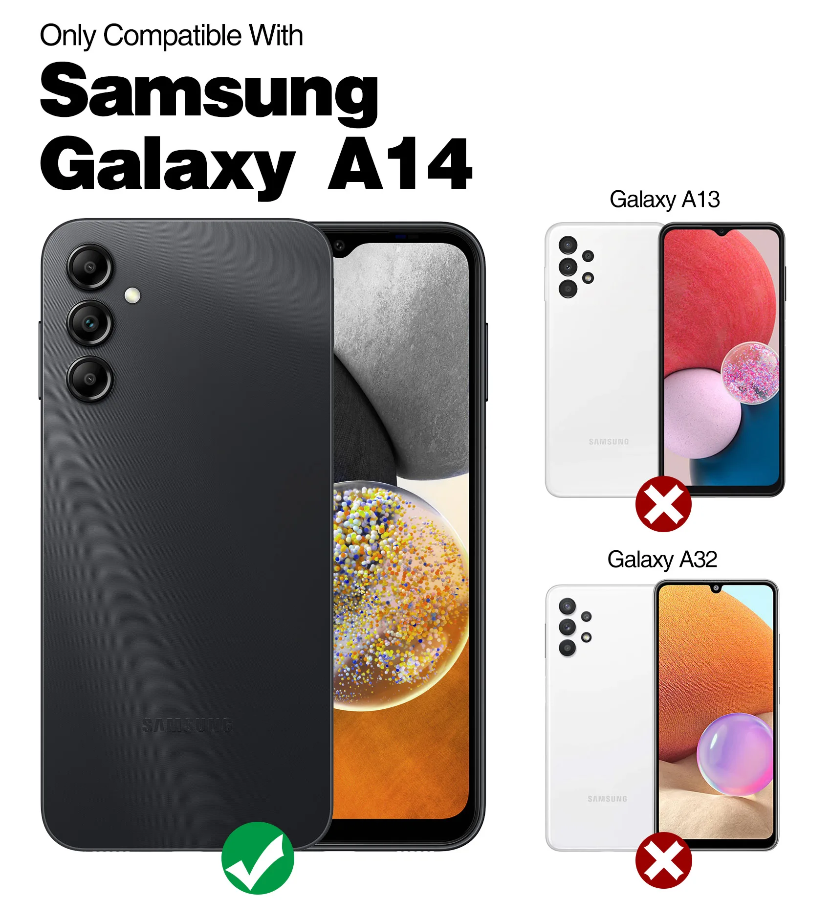 Za Samsung Galaxy A14Case Celotno Telo, Vojaške Shockproof Oklep Krepak BumperThick Zaščitni ovitek Z Vgrajeno Screen Protector