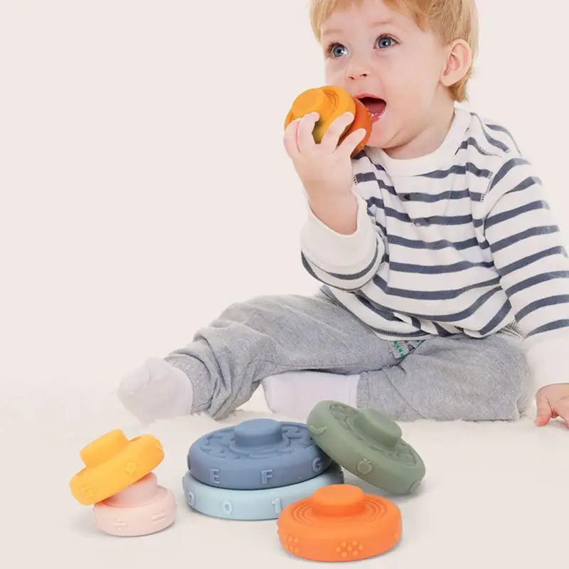 Zlaganje Krog Baby Izobraževanja V Zgodnjem Otroštvu Puzzle Obroč Montessoris Igrača Za Otroke