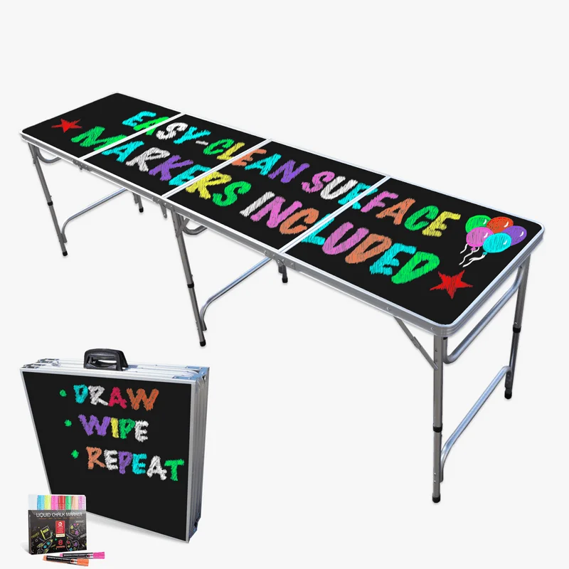 Zložljivi PartyPong Tabela s Suho Brisanje Površine in Označevalci (8 ft ali 4 ft) Mahjong